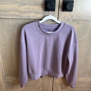 lululemon Softstreme Perfectly Oversized Cropped Crew Purple Ash size 0